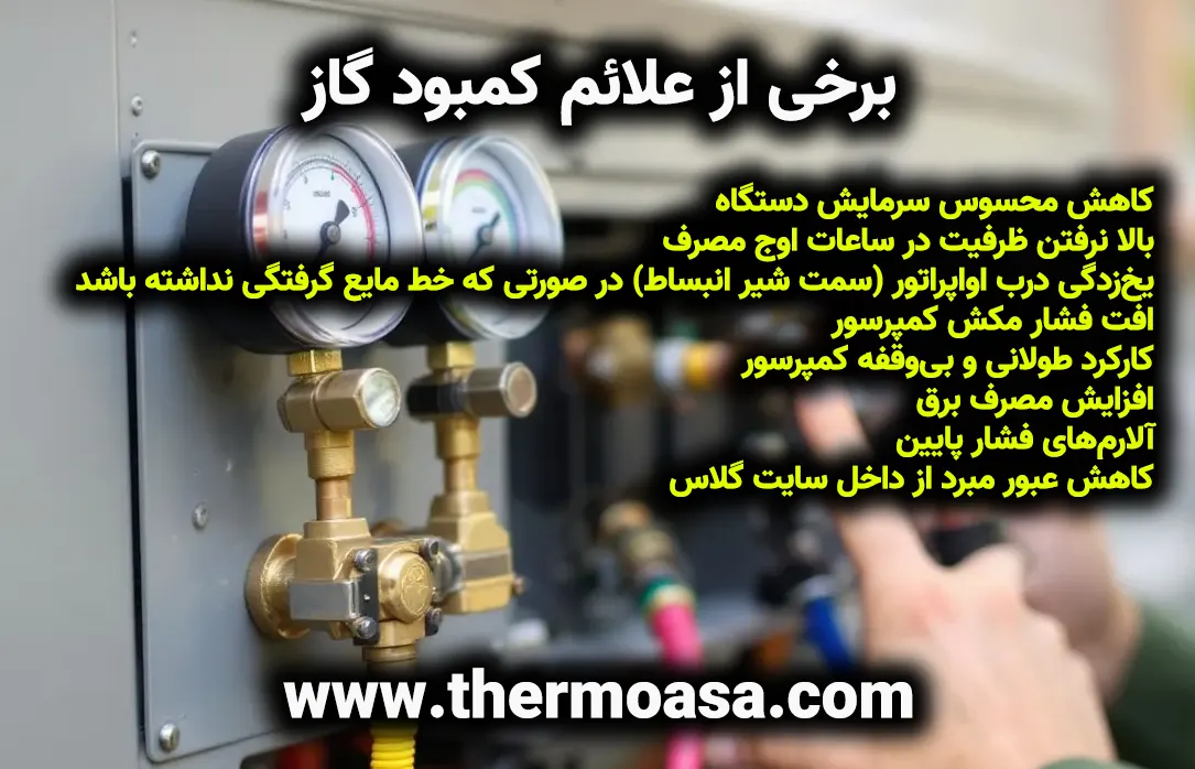 علائم کمبود گاز چیلر